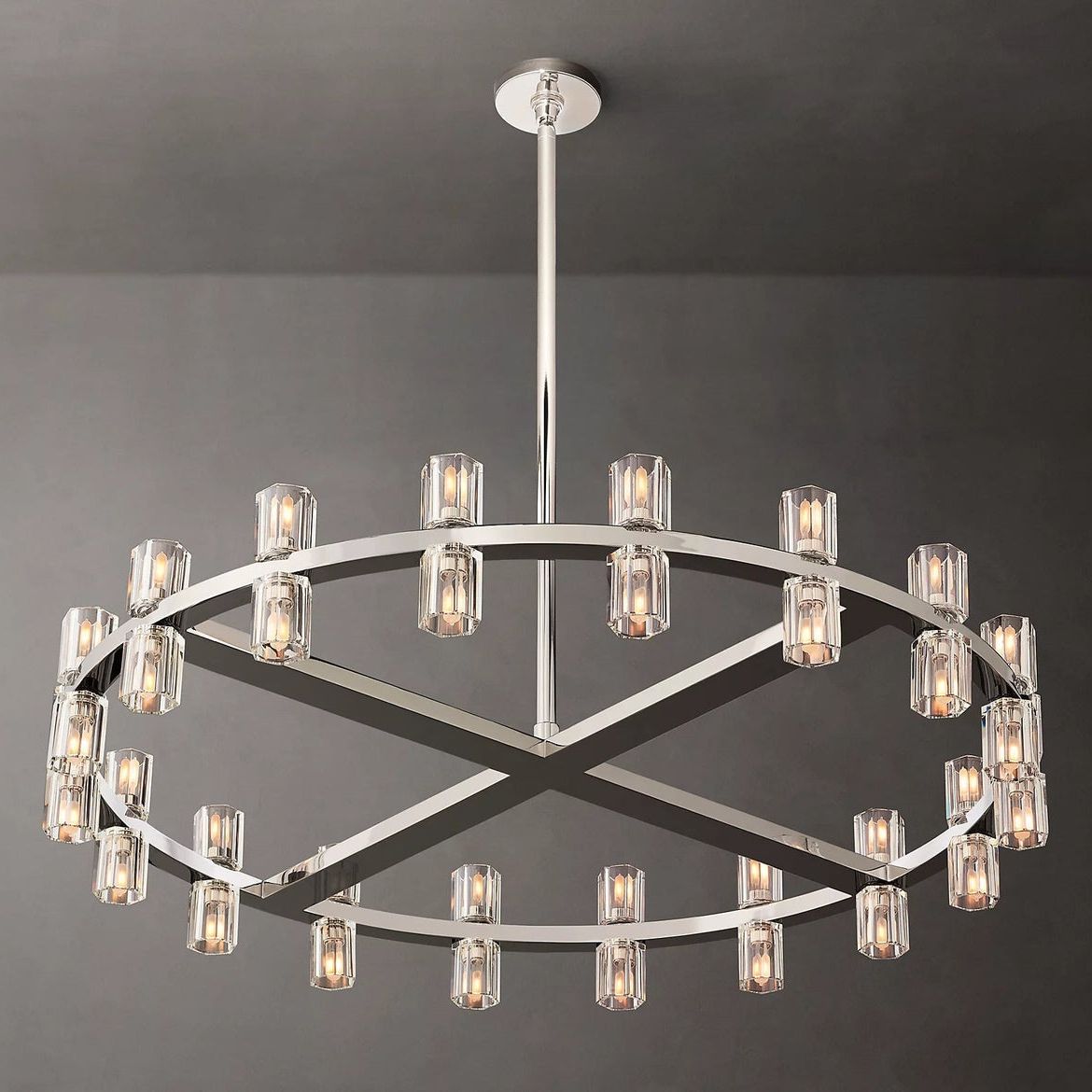 Arcachon Gear Crystal Round Chandelier 36"