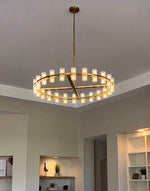 Arcachon Gear Crystal Round Chandelier 36"