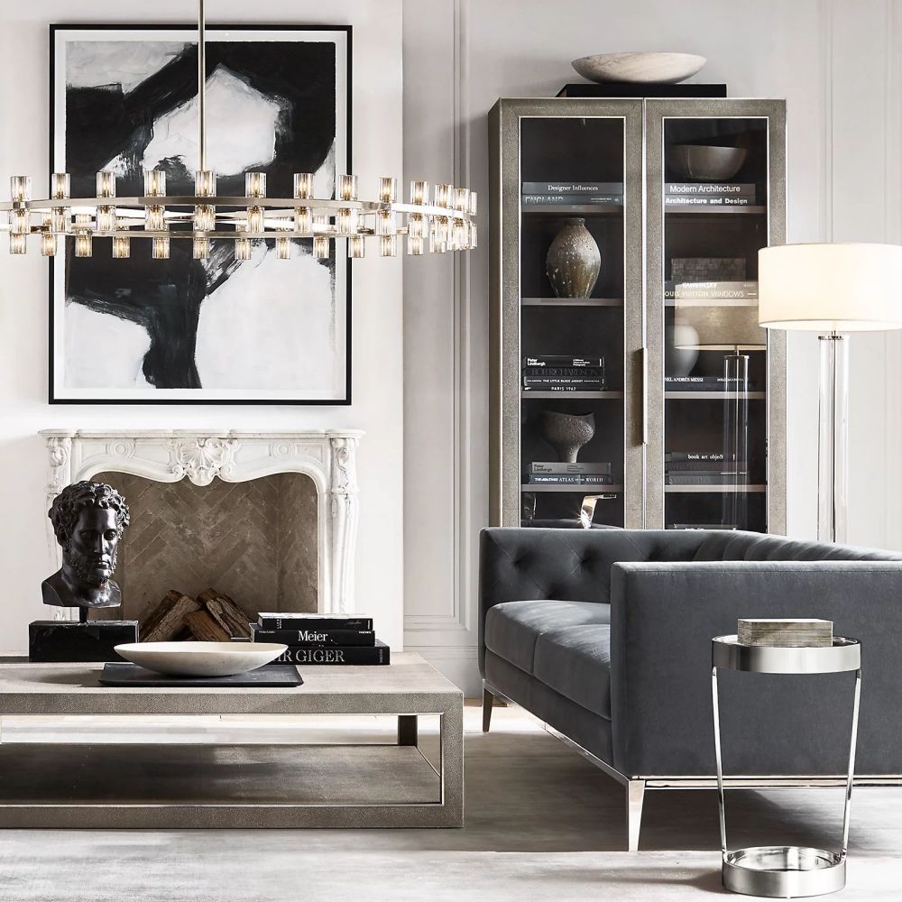 Arcachon Hexagon Crystal Round Chandelier 60"