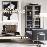 Arcachon Hexagon Crystal Round Chandelier 60"