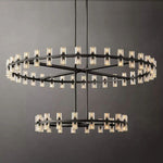 Arcachon Gear Crystal Two-Tier Round Chandelier 60"