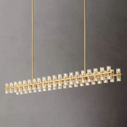 Arcachon Gear Crystal Rectangular Chandelier 72"