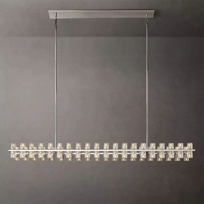 Arcachon Gear Crystal Rectangular Chandelier 72"