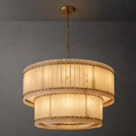 San Marco Vintage Alabaster Tiered Round Chandelier 48"
