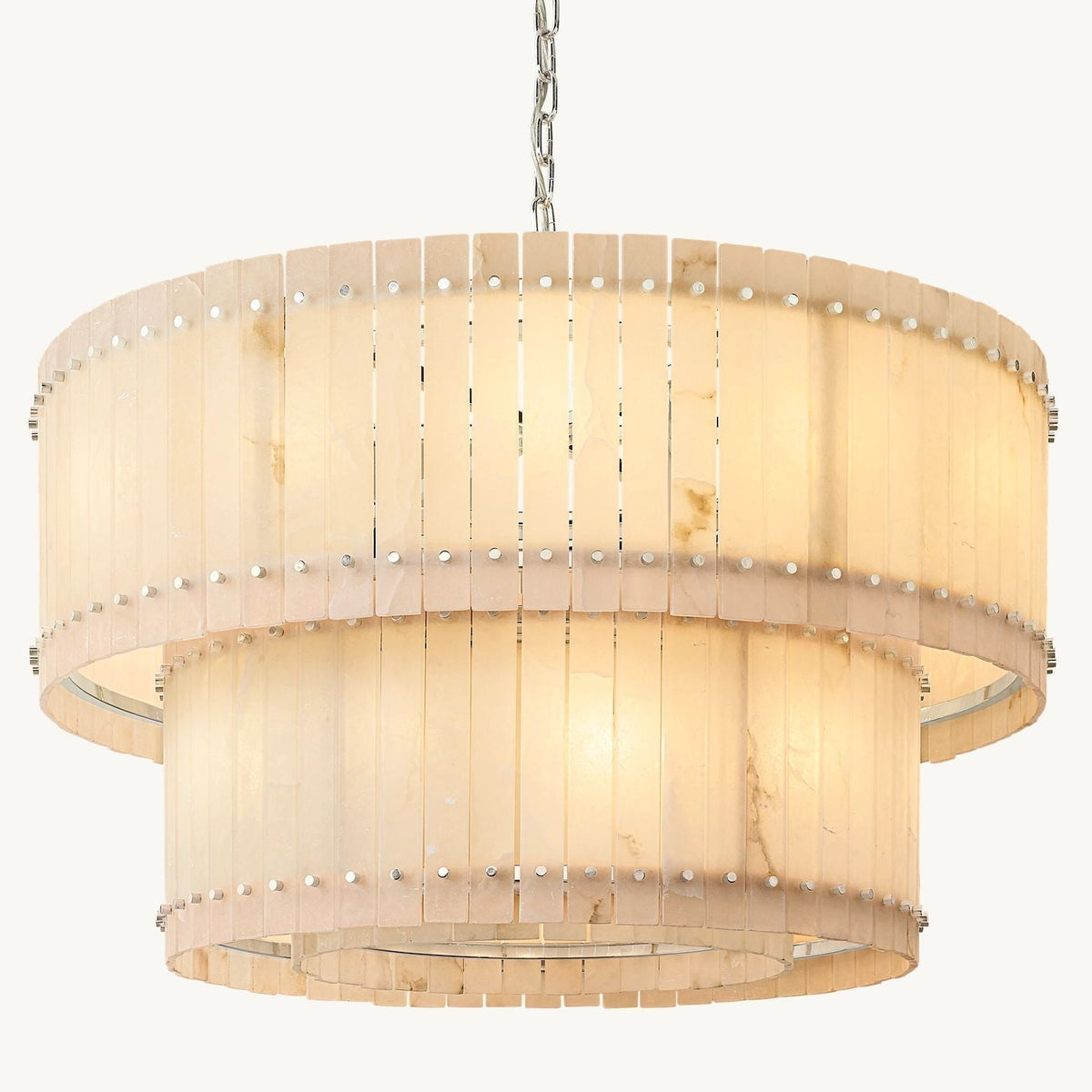 San Marco Vintage Alabaster Tiered Round Chandelier 48"