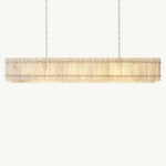 San Marco Vintage Alabaster Linear Chandelier 72"