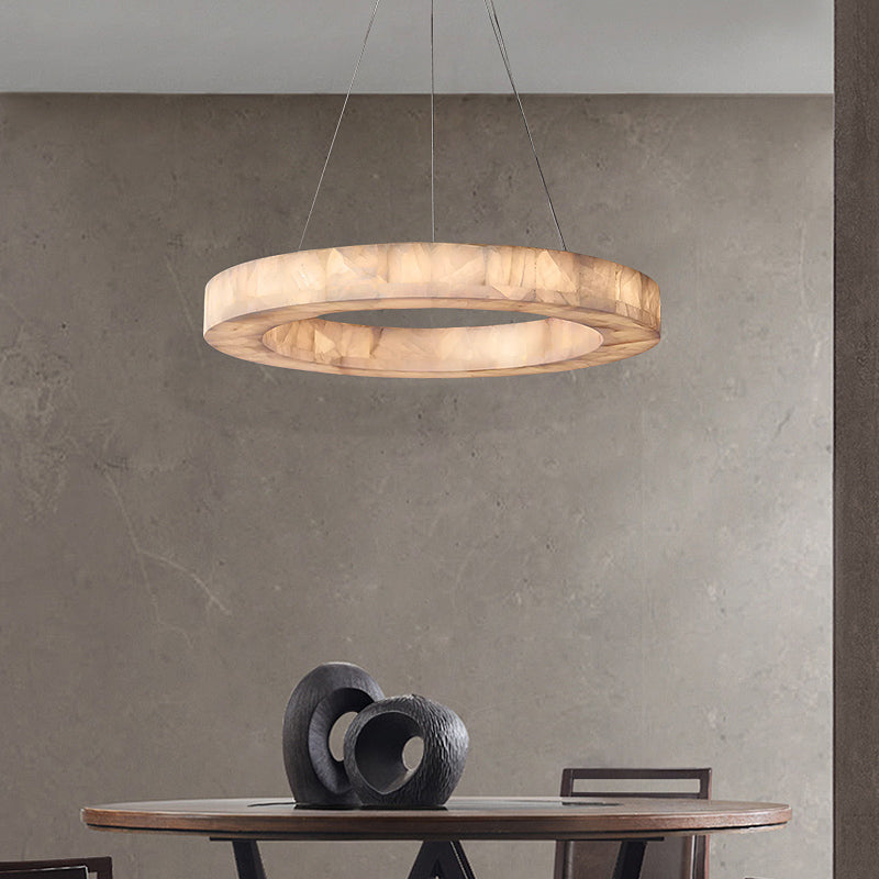 Rivage Veined Alabaster Round Chandelier 40"