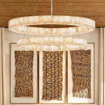 Rivage Veined Alabaster Two-Tier Round Chandelier 60"