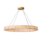 Rivage Veined Alabaster Round Chandelier 60"