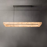 Rivage Veined Alabaster Rectangular Chandelier 72"