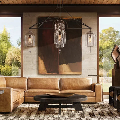 Fulcrum Blown Glass Round Chandelier 85"