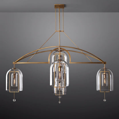 Fulcrum Blown Glass Round Chandelier 85"