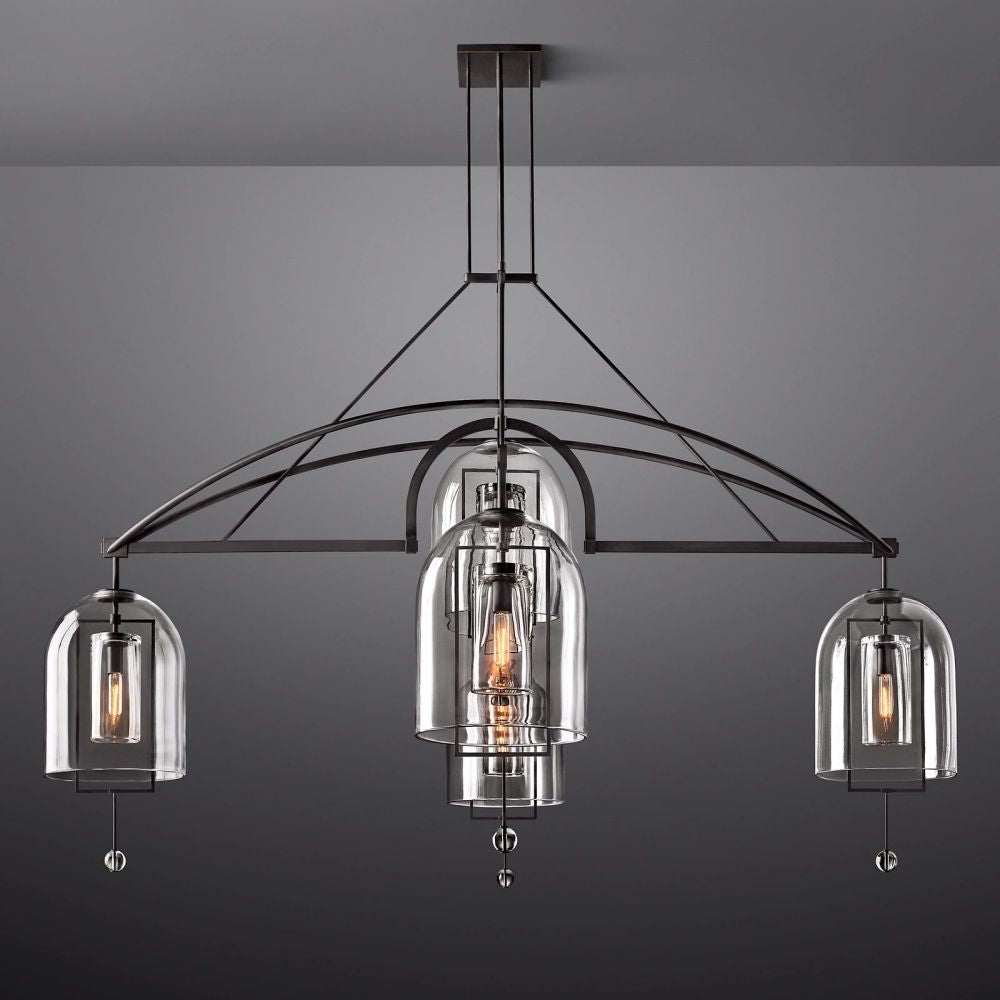 Fulcrum Blown Glass Round Chandelier 85"