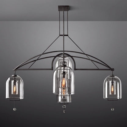 Fulcrum Blown Glass Round Chandelier 85"