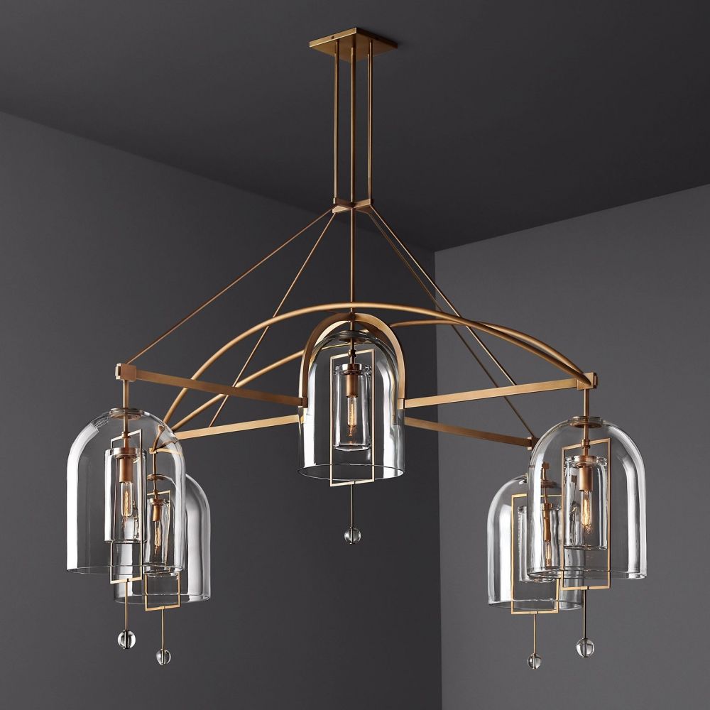Fulcrum Blown Glass Round Chandelier 85"