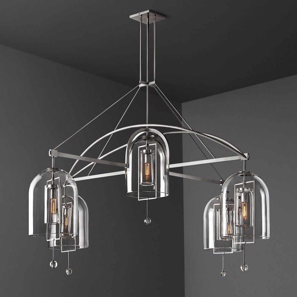 Fulcrum Blown Glass Round Chandelier 85"