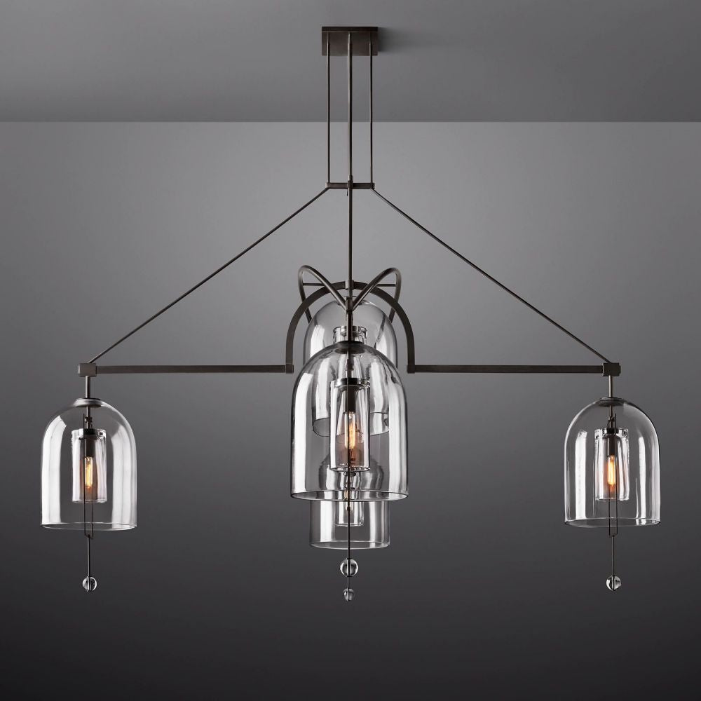Fulcrum Blown Glass Round Chandelier 85"