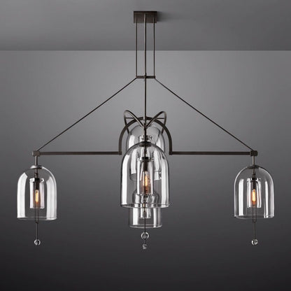 Fulcrum Blown Glass Round Chandelier 85"