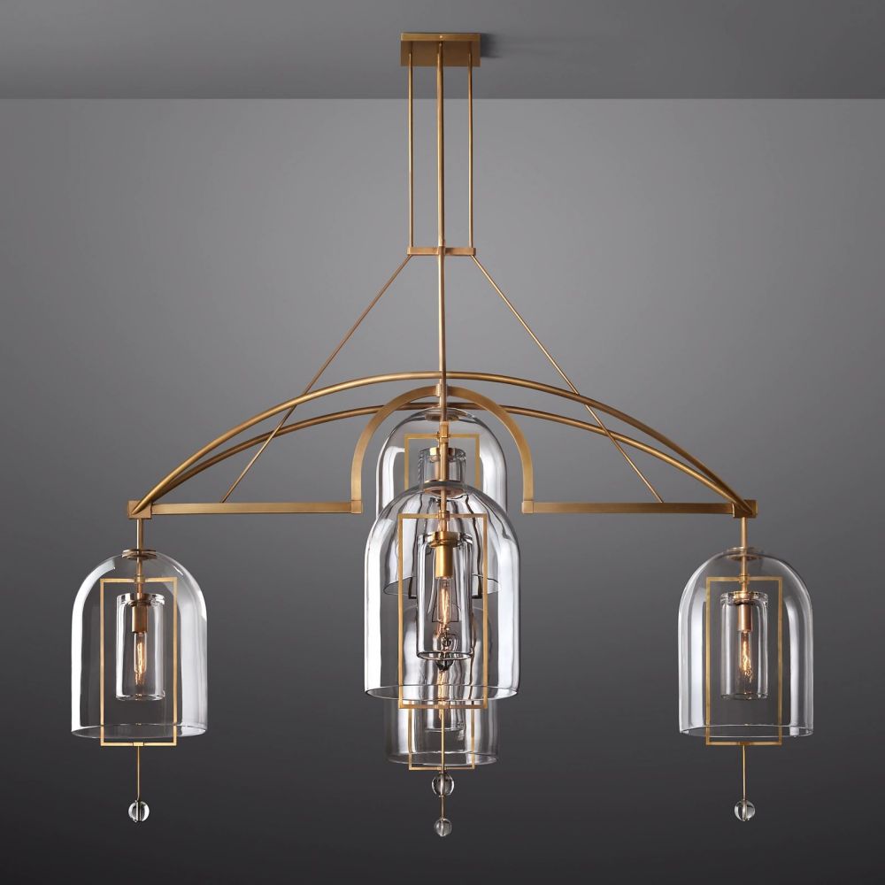 Fulcrum Blown Glass Round Chandelier 73"