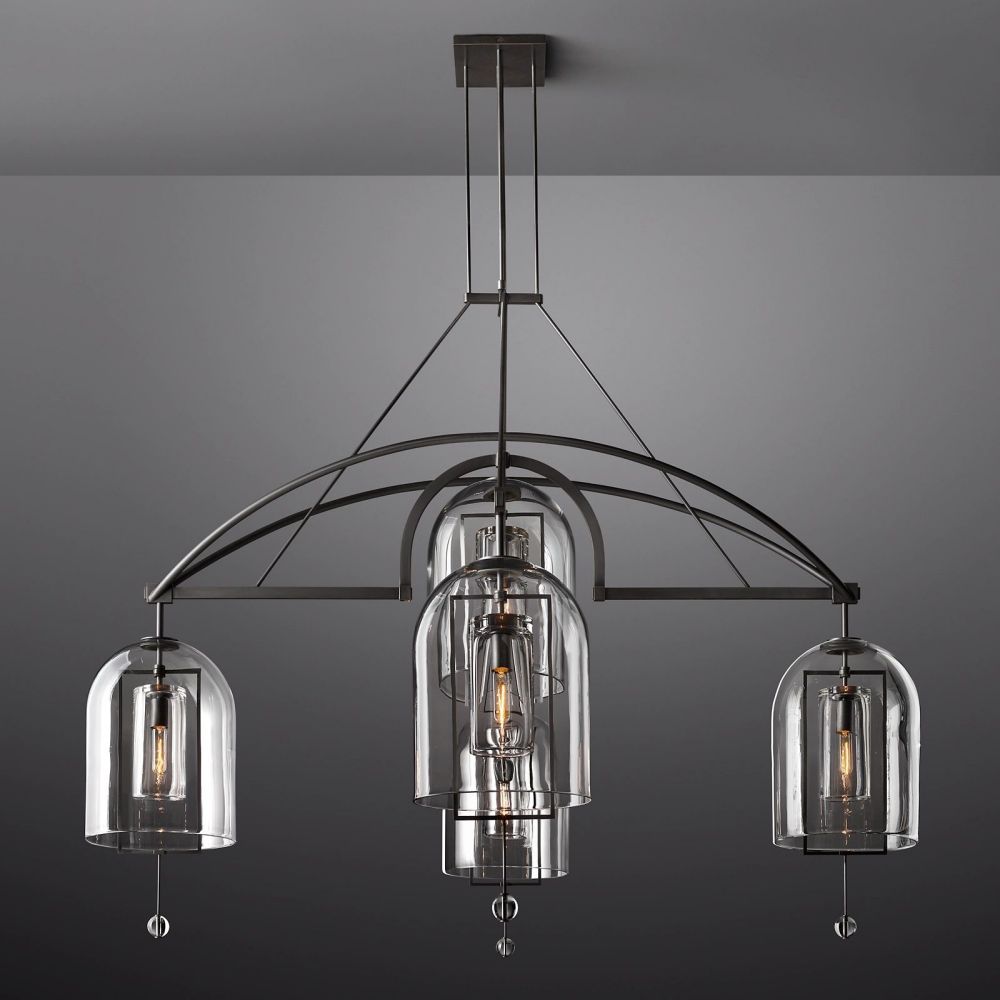 Fulcrum Blown Glass Round Chandelier 73"