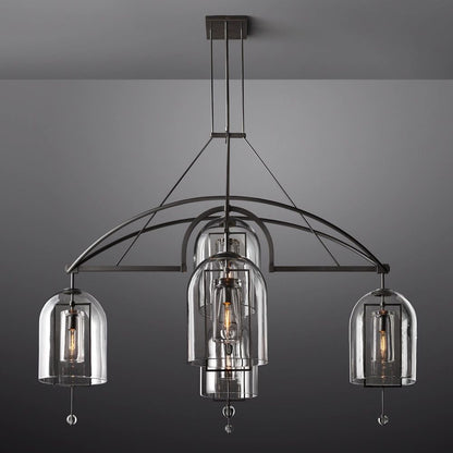 Fulcrum Blown Glass Round Chandelier 73"