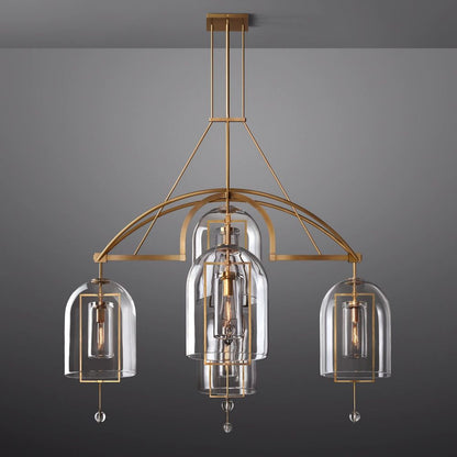 Fulcrum Blown Glass Round Chandelier 61"