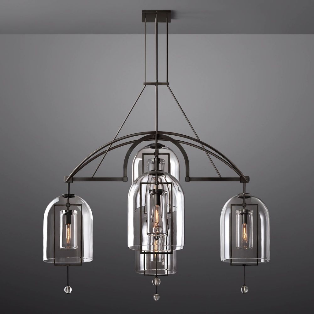 Fulcrum Blown Glass Round Chandelier 61"