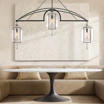 Fulcrum Blown Glass Linear Chandelier 61"