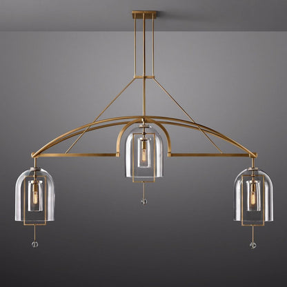 Fulcrum Blown Glass Linear Chandelier 85"