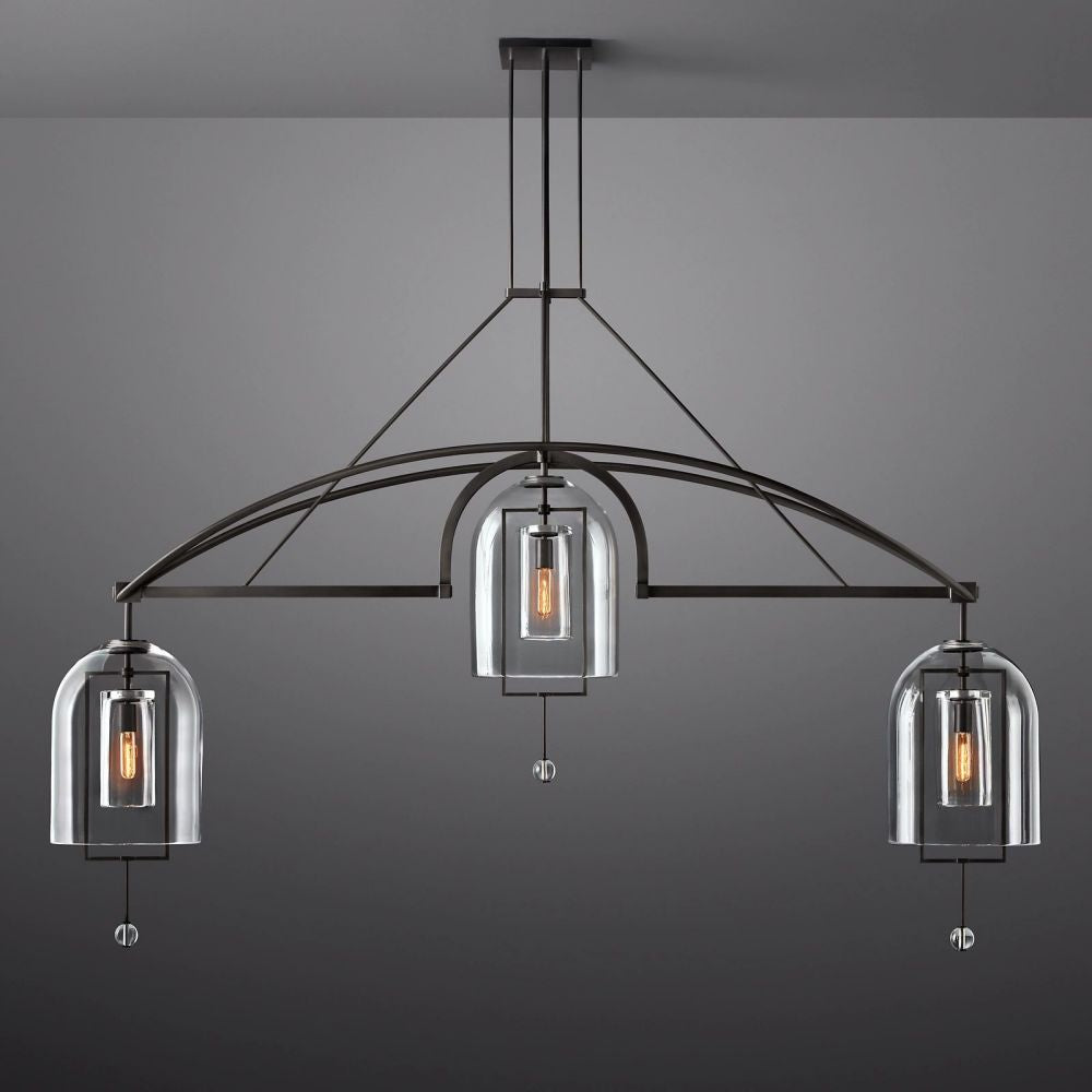 Fulcrum Blown Glass Linear Chandelier 85"