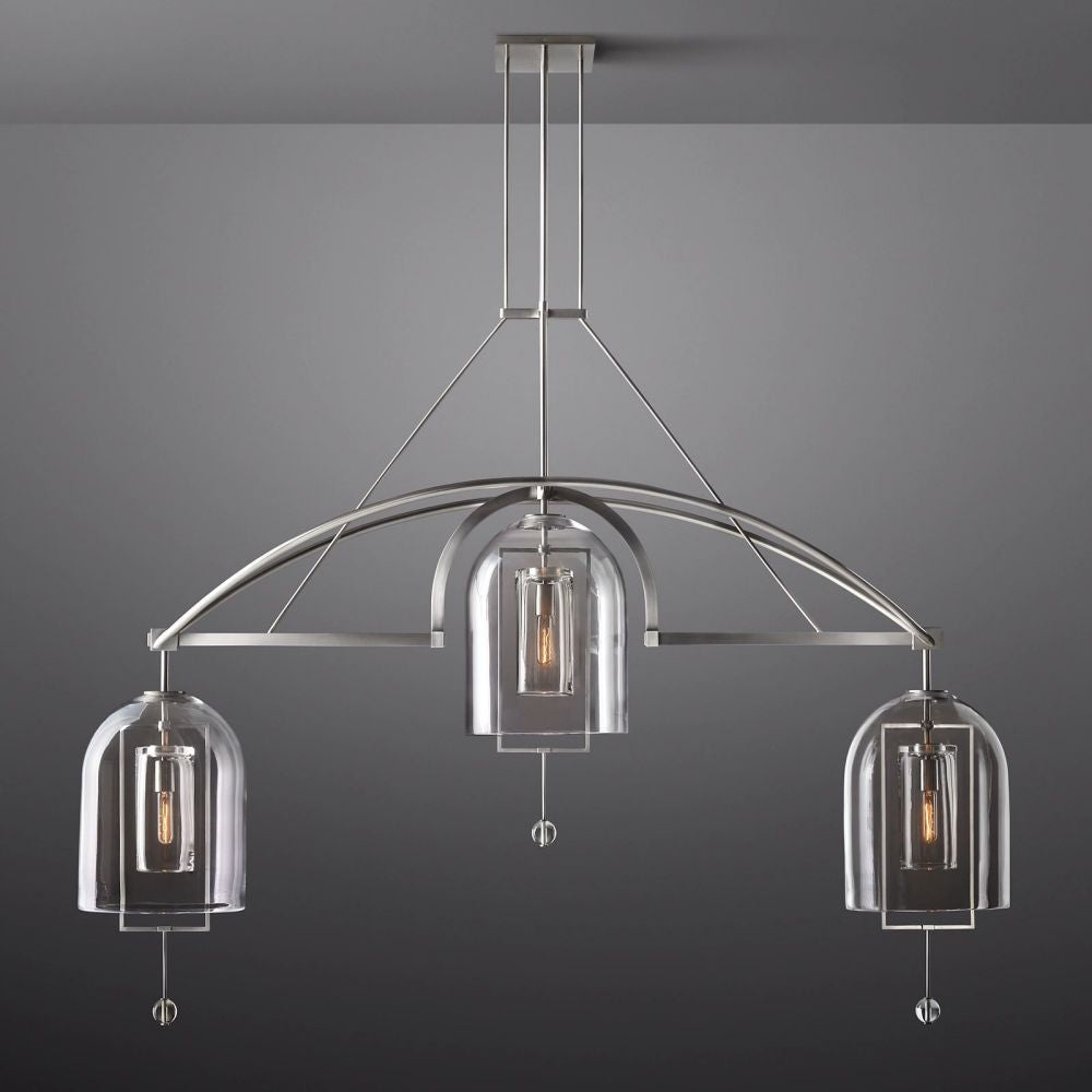 Fulcrum Blown Glass Linear Chandelier 73"