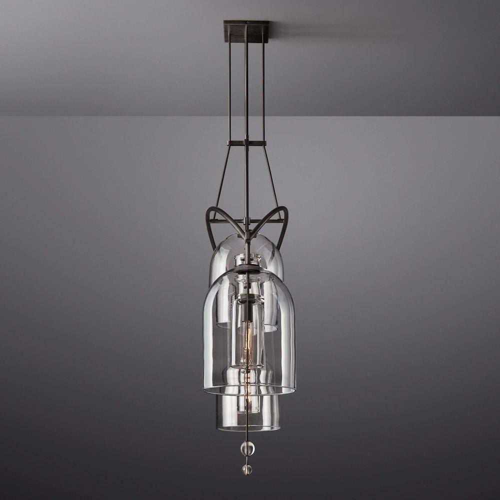 Fulcrum Blown Glass Linear Chandelier 61"