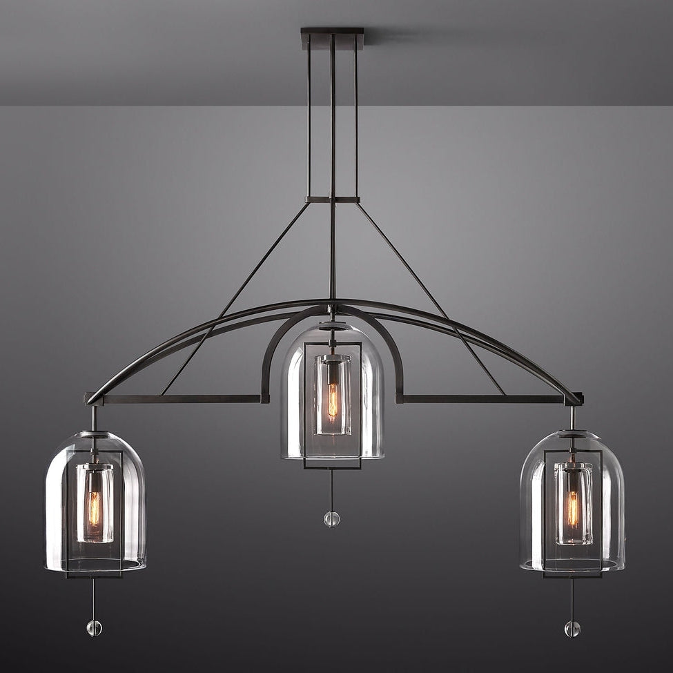 Fulcrum Blown Glass Linear Chandelier 73"