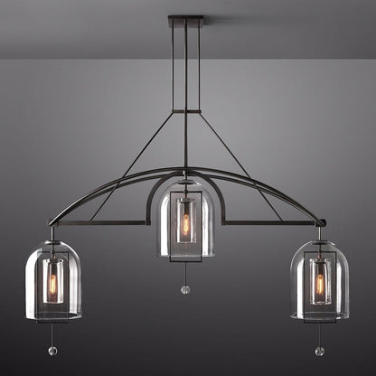 Fulcrum Blown Glass Linear Chandelier 73"