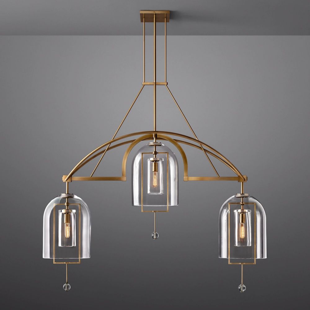 Fulcrum Blown Glass Linear Chandelier 61"