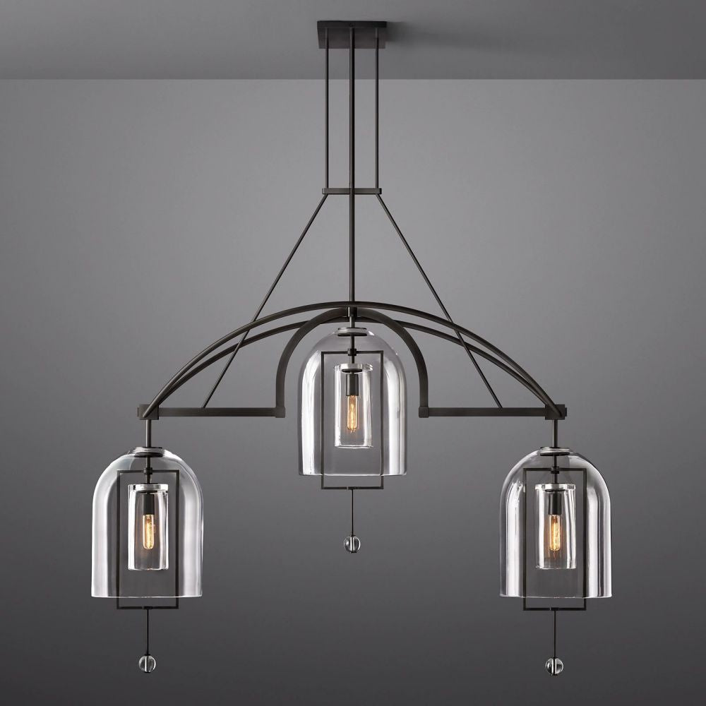 Fulcrum Blown Glass Linear Chandelier 60"