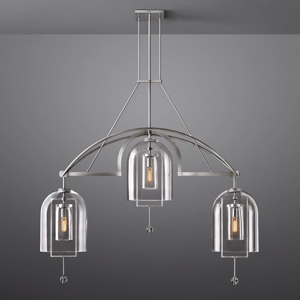 Fulcrum Blown Glass Linear Chandelier 61"