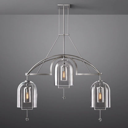 Fulcrum Blown Glass Linear Chandelier 61"
