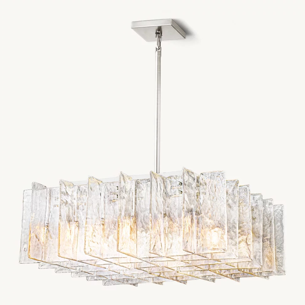 Lattice Module Glass Square Chandelier 37"