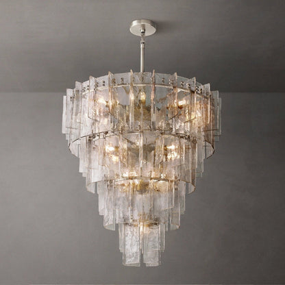 Lattice Module Glass Tiered Round Chandelier 47"