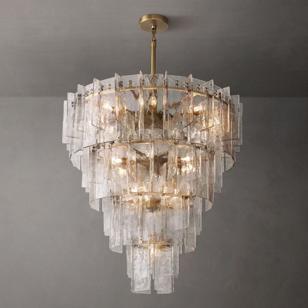 Lattice Module Glass Tiered Round Chandelier 47"