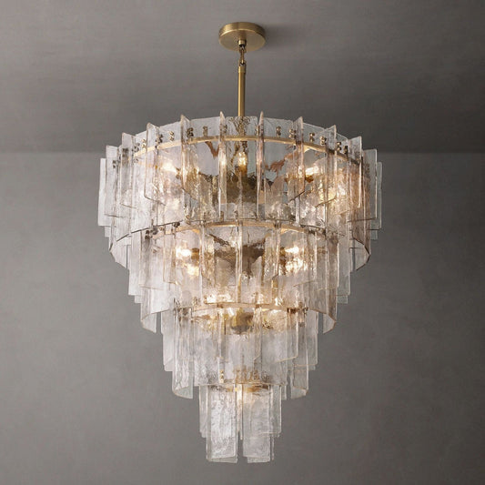 Lattice Module Glass Tiered Round Chandelier 47"