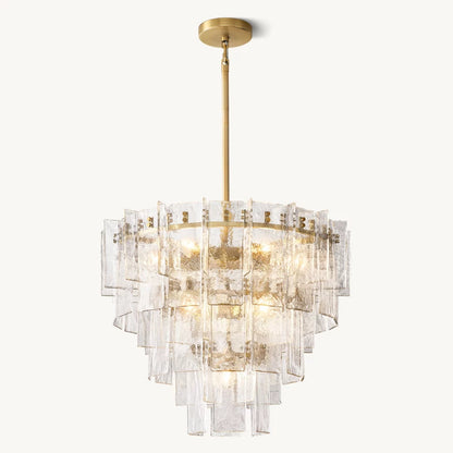 Lattice Module Glass Tiered Round Chandelier 36"