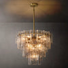 Lattice Module Glass Tiered Round Chandelier 36"