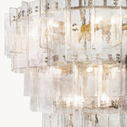 Lattice Module Glass Tiered Round Chandelier 36"