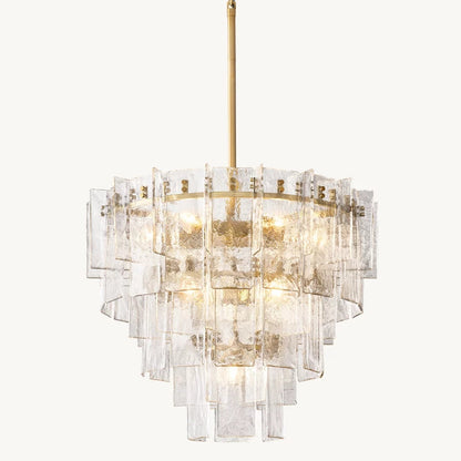 Lattice Module Glass Tiered Round Chandelier 36"