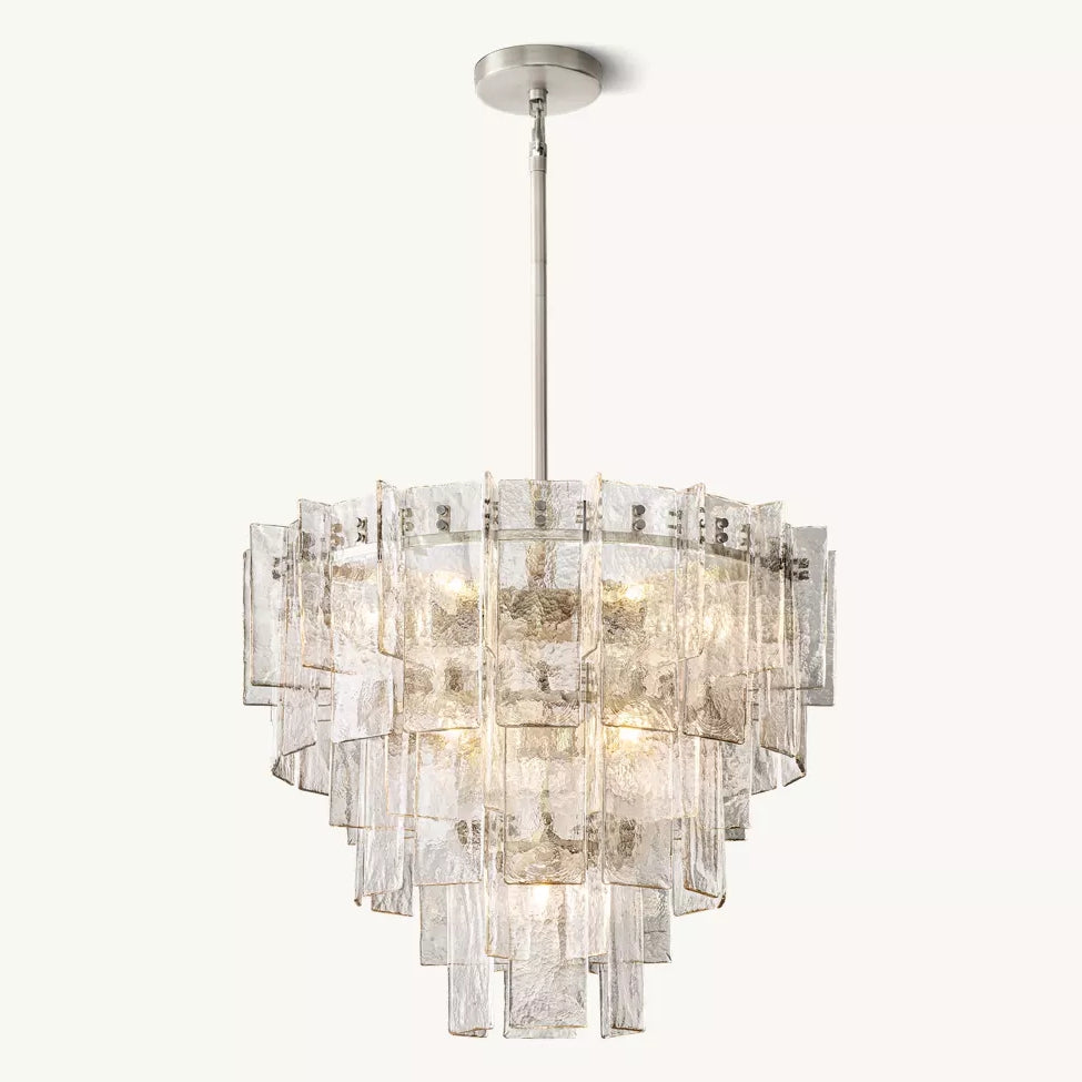 Lattice Module Glass Tiered Round Chandelier 36"