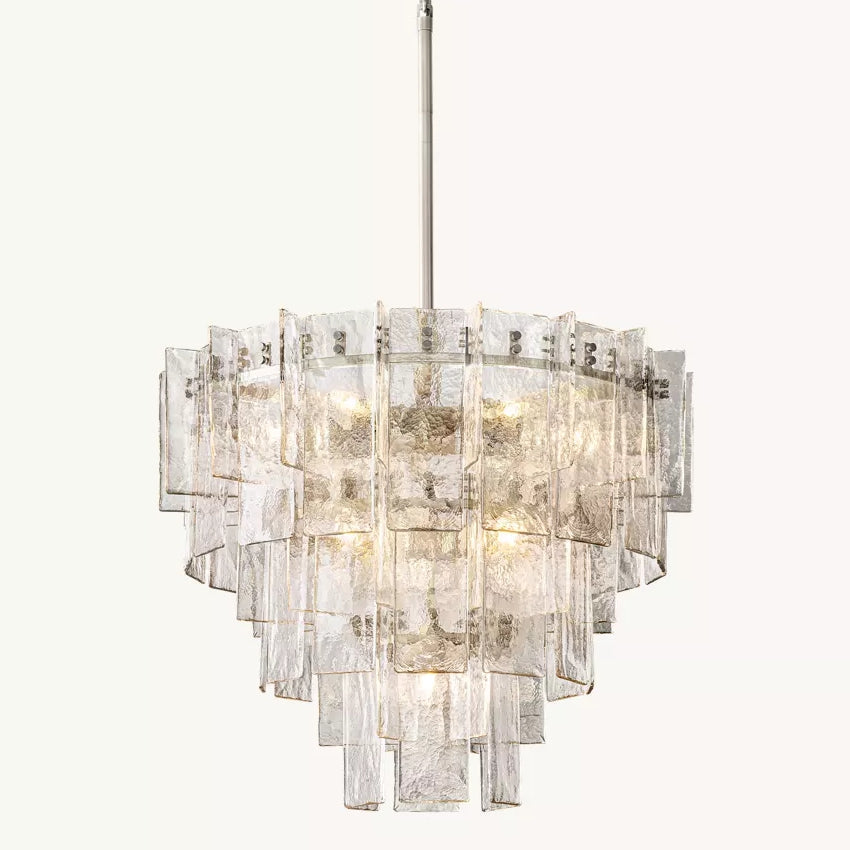 Lattice Module Glass Tiered Round Chandelier 36"