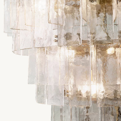 Lattice Module Glass Tiered Round Chandelier 47"