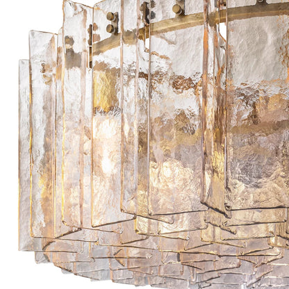 Lattice Module Glass Round Chandelier 37"